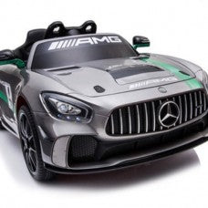 Mercedes Benz GT4 AMG Sports Edition Licensed 12v Electric Ride on Car, Silver