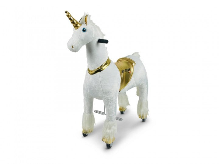 MY PONY ride on Unicorn - Medium/White & Gold Unicorn