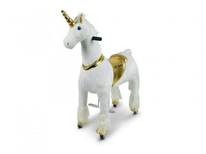MY PONY ride on Unicorn - Medium/White & Gold Unicorn
