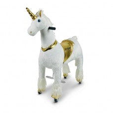 MY PONY ride on Unicorn - Medium/White & Gold Unicorn