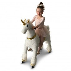 MY PONY ride on Unicorn - Medium/White & Gold Unicorn
