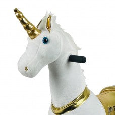 MY PONY ride on Unicorn - Medium/White & Gold Unicorn