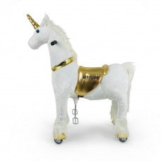 MY PONY ride on Unicorn - Medium/White & Gold Unicorn