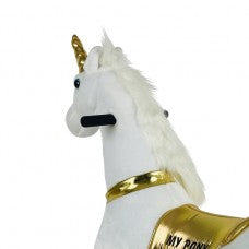 MY PONY ride on Unicorn - Medium/White & Gold Unicorn