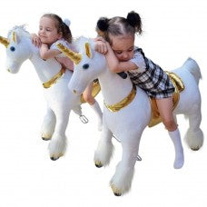 MY PONY ride on Unicorn - Medium/White & Gold Unicorn