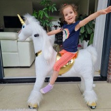 MY PONY ride on Unicorn - Medium/White & Gold Unicorn