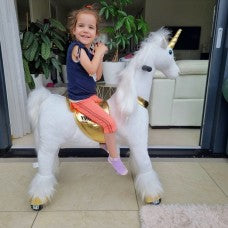 MY PONY ride on Unicorn - Medium/White & Gold Unicorn